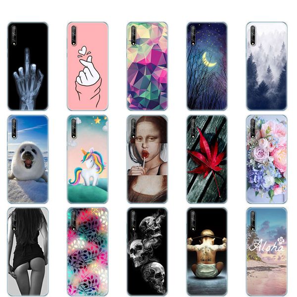 

case 6.3" soft silicon tpu phone cover for huawei y8p 2020 aqm-lx1 bumper full 360 protective funda shell