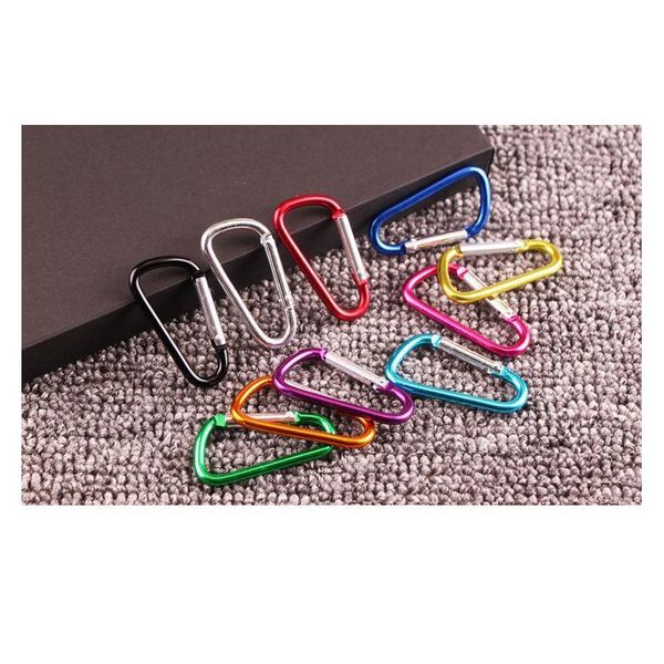 

1/5/10pcs climbing button carabiner camping hiking hook outdoor sports multi colors aluminium safety buckle jlllid