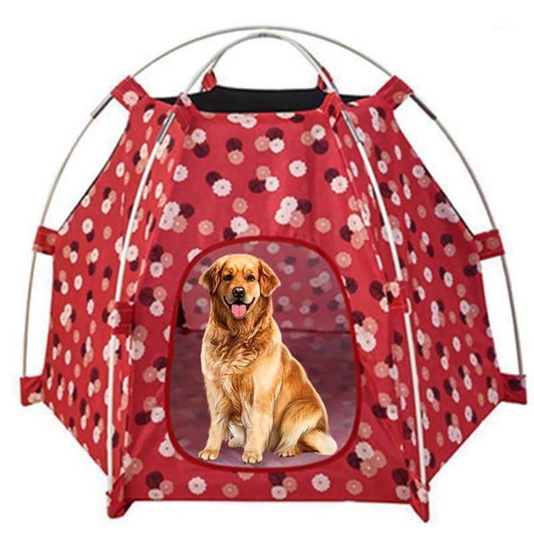 

portable dog cat outdoor folding tent camping mesh playpen fun carry bag playpen puppy kennel fence outdoor pet supplies1
