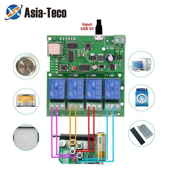 

fingerprint access control wifi switch ewelink app smart life remote wireless modul self-locking interlock 4-way relay1