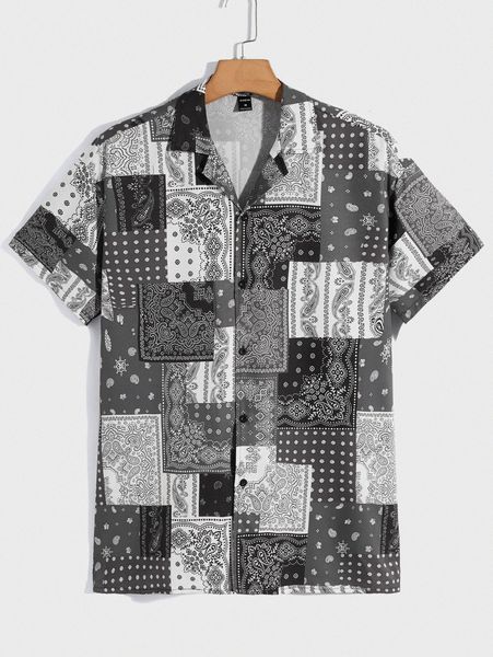 

men paisley scarf print shirt w0sm#, White;black