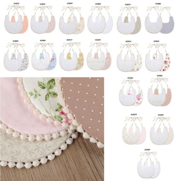 

hair accessories born cotton embroidery double side bibs baby saliva towel toddler feeding burp cloths bandana scarf pography props, Slivery;white