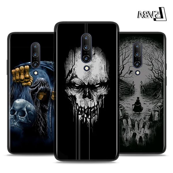 

черный силиконовый чехол 8 shell косой череп скелет для oneplus 5т 6 6t 7t 7 pro phone case