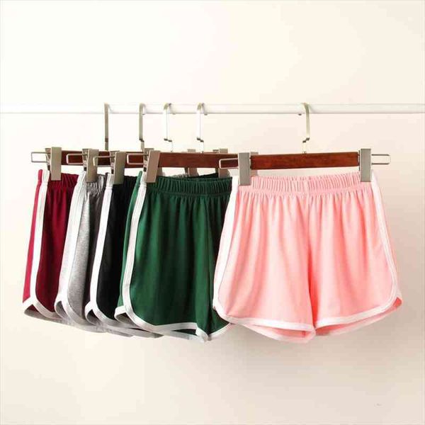 

woman sports shorts solid color loose breathable short pants basic trousers summer bottoms, White;black