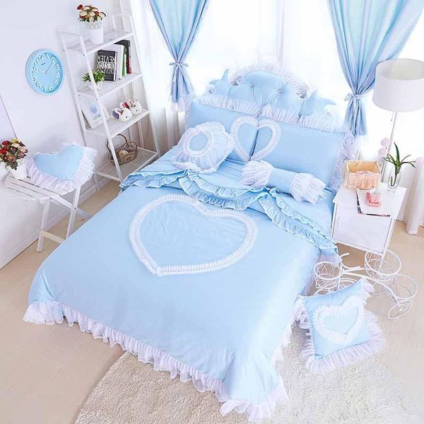 

bedding sets wedding set duvet cover bedsheet 8pcs king  twin princess pillowcase kids gift size girls sham lace