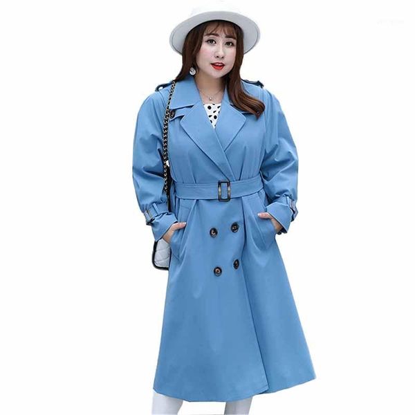 

2019 long windbreaker plus size xl-4xl trench coat women spring autumn casual female sashes double-breasted outerwear g2541, Tan;black