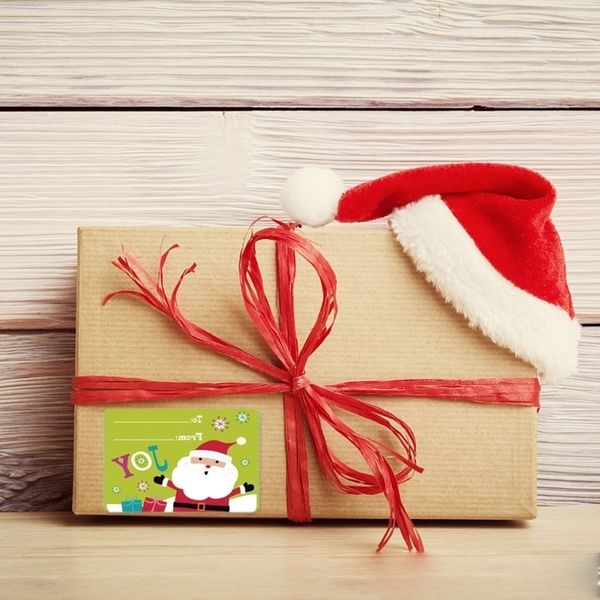 

designs (250pcs) 6 1 adhesive roll name tags present seal labels christmas decals gift package xmas stickers