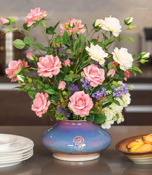 

shuicangyu nordic creative fashion arts ceramic vase home wedding table decorative object hybrid rose flower vase sets1
