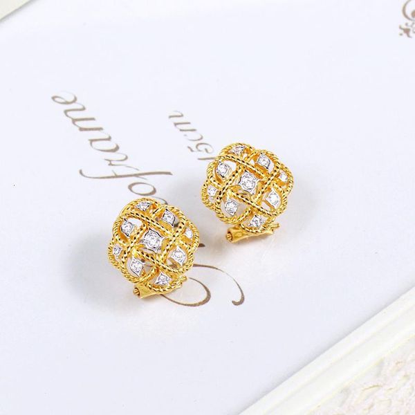 

New Pure 925 Sterling Silver Jewelry Gold Color Louts Earrings Flower Earrings Luck Clover Design Wedding Party Silver, Golden;silver
