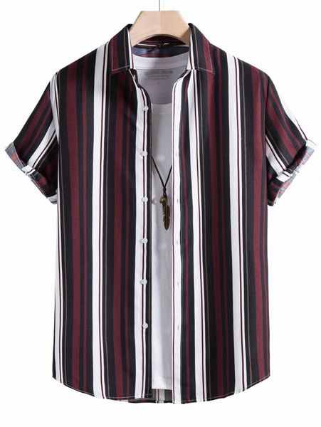 

men block vertical striped shirt without tee f8tp#, White;black