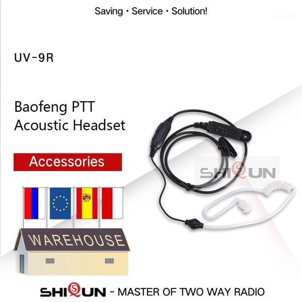 

baofeng pacoustic headset for uv-9r uv-xr uv-9r plus bf-9700 bf-a58 uv-5s gt-3wp bf-a58 walkie talkie air tube earpiece mic1