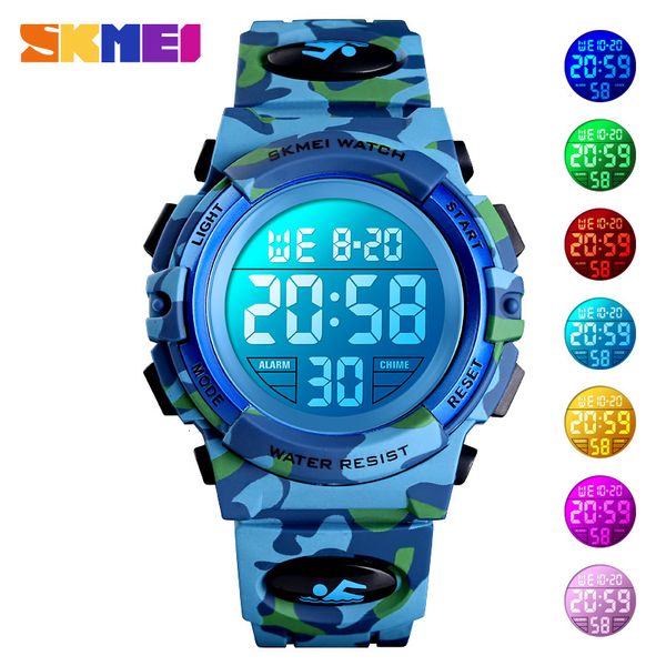 

skmei military kids sport watches 50m waterproof electronic wristwatch sclock children digital watch for boys girls