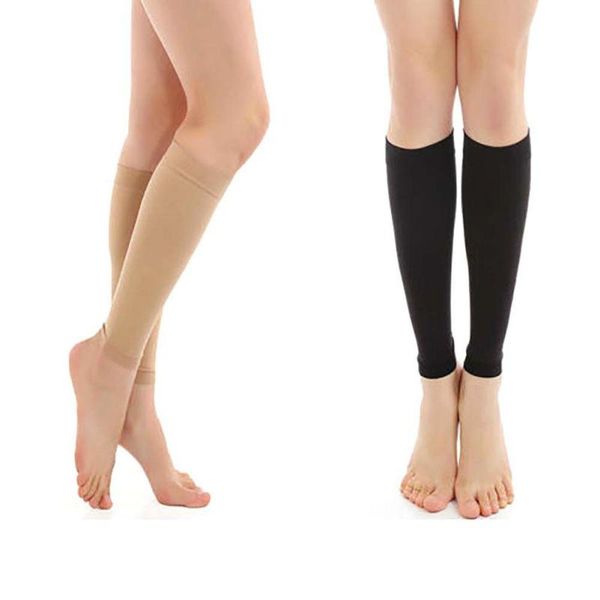 

outdoor men women socks stretch pressure circulatio compression stocking pressure varicose vein stocking knee high leg support, Black