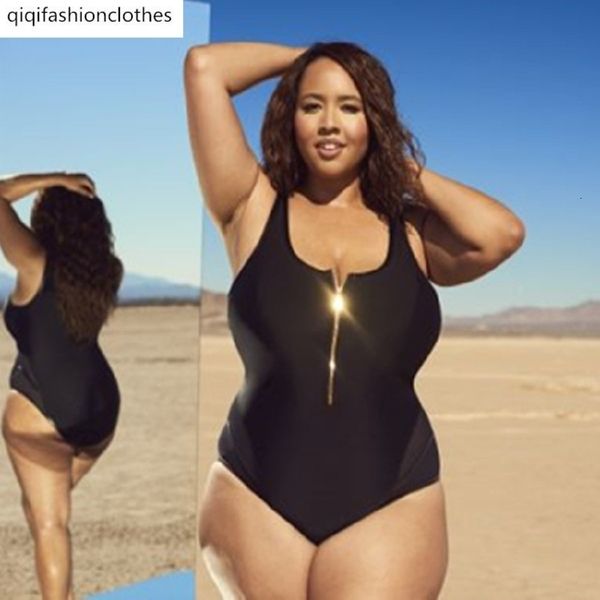 

2019 single swimsuit with extra large zipper for women, White;black