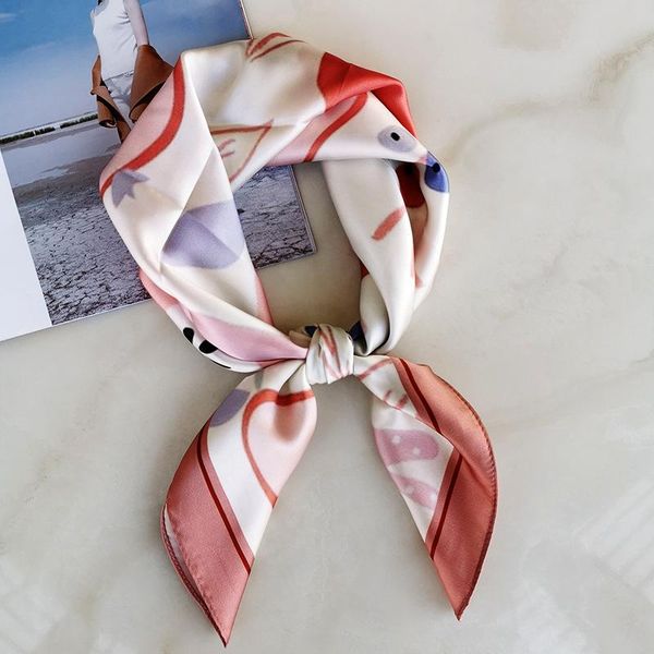 

scarves 2021 spring printed imitation silk scarf women collocation casual small gift square 70x70cm wj41, Blue;gray