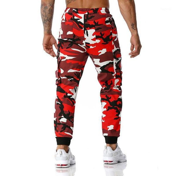 

2021 spring autumn fashion casual european size men's camouflage cotton sport pants with pocket loose jogger men's pants1, Black