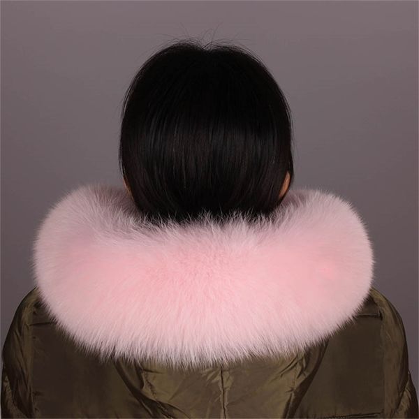 

100% womens natural real shawl fox collar fur scraves y201024, Blue;gray