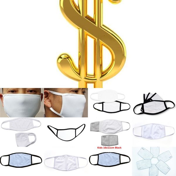 

in stock blanks sublimation face mask adults kids with filter pocket can put pm2.5 gasket dust prevention for diy transf ognp4