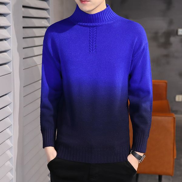 

2020 new men's sweaters fashion japan style long sleeve gradient sweaters men autumn winter casual pullover male, White;black
