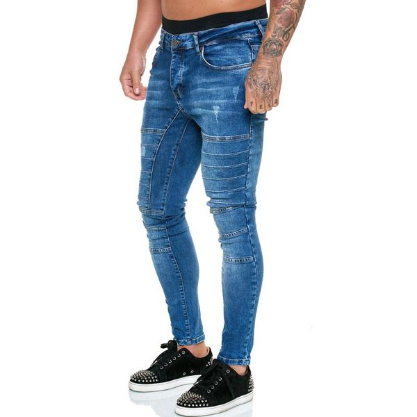 

men's jeans sknny men pencil pants joogger denim blue streetwear clothing trousers casual