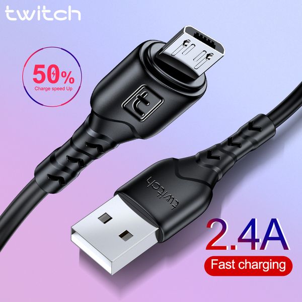 

twitch micro usb 2.4a for xiaomi redmi note 5 pro samsung s7 android charger data phone cable