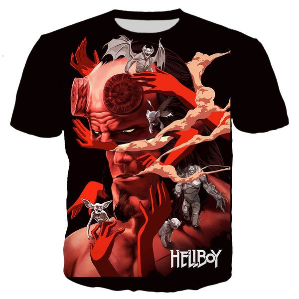 

movie hellboy shaman king 3d print shirts kawaii humor graphic men clothing