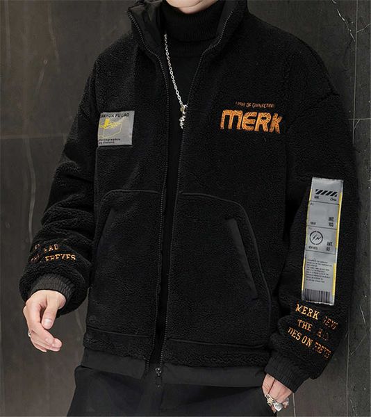 

новый стенд-воротник куртки хлопка моды мужские куртки хлопка красивый сплошной цвет осенью и зимой плюс бархат толстый хлопок зима теплая т, Black