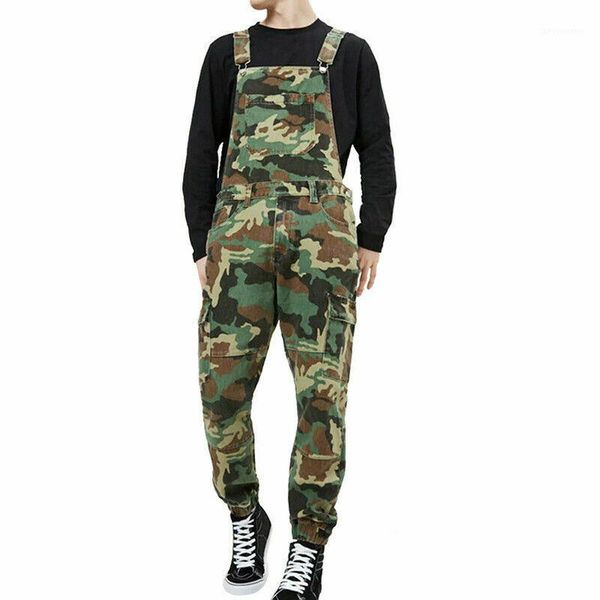 

men's pants stylish mens camo dungarees work overalls bib and brace distressed denim camouflage combat jumpsuit romper casual trousers1, Black