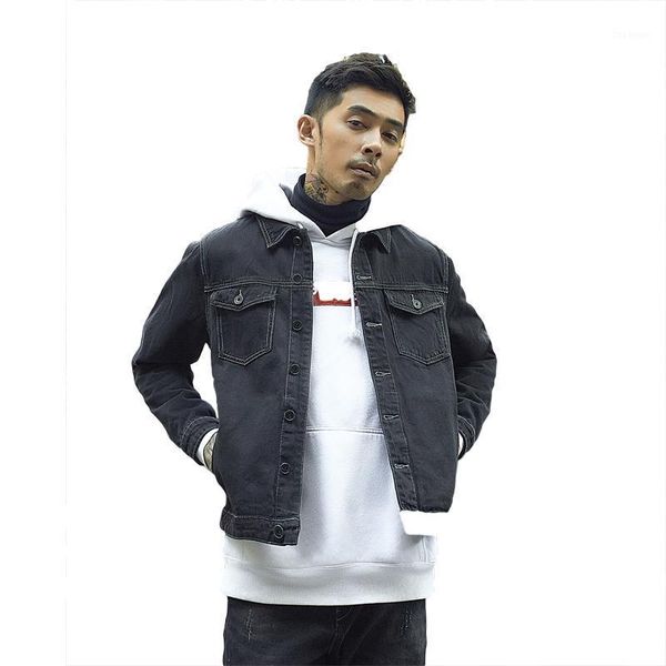 

hip-hop handsome fashion young jackets fashion vintage denim jackets men slim fit motorcycle biker outwear a80601, Black;brown