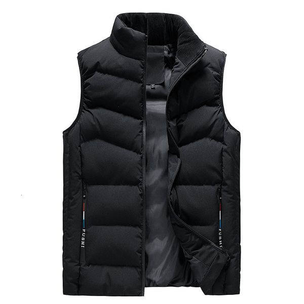 

new autumn and winter down cotton warm vest men's korean slim waistcoat large size, Black;white