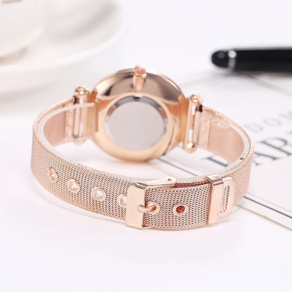 

2020 fashion alloy wristband watch ladies watch rose gold ladies clock wristwatch for female relogio feminino1, Slivery;brown