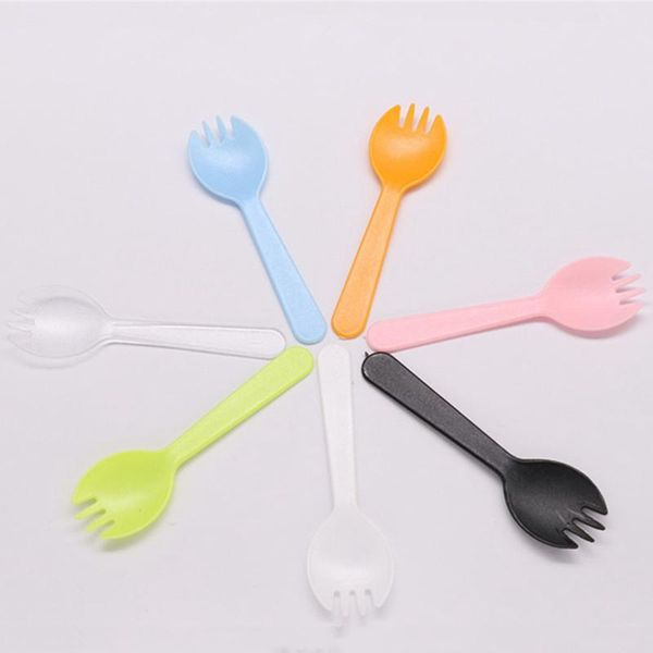 

wholesale kitchen accessories tableware portable disposable fruit fork plastic dessert party cake salad vegetable fork spoon vt1831