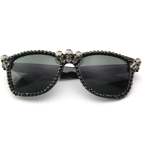 

sunglasses rhinestone women man skull drop party hippie hip hop vintage black sun glasses for woman male style, White;black