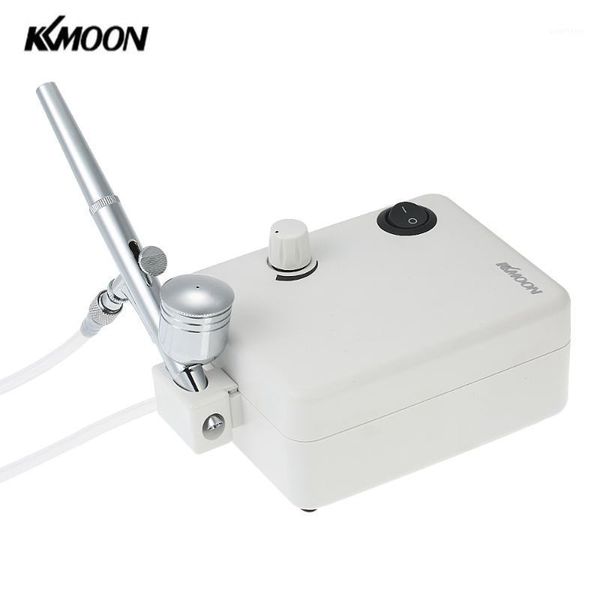 

kkmoon multi-purpose dual action airbrush mini air compressor set gravity feed air brush kit for art painting tattoo manicure1