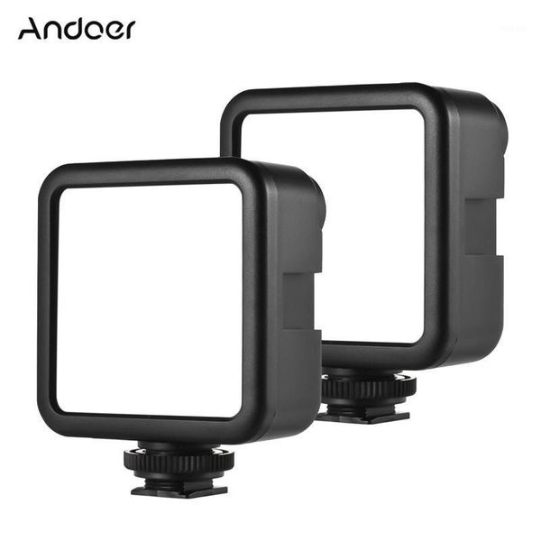 

flash heads andoer w49s mini led video light 5600k dimmable 3 cold shoe mounts with suction cup bracket for pography lighting light1