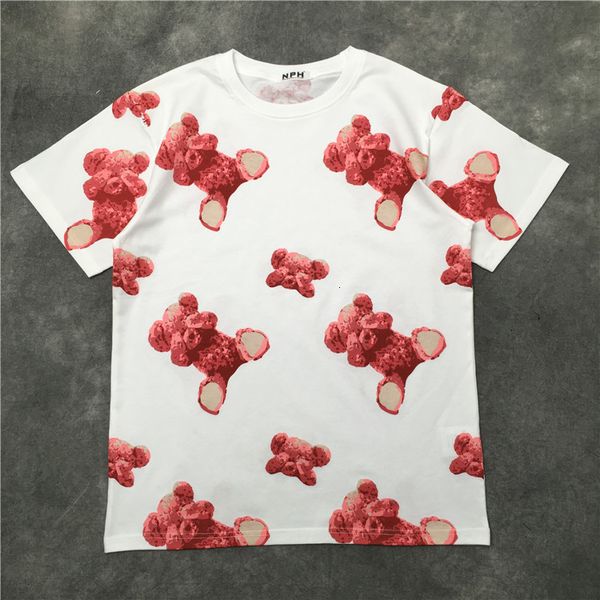 

2021 new luxury men red bear gentleman t-shirt hip skateboard street cotton t-shirts t-kenye s-xxl # n200 q1cv, White;black