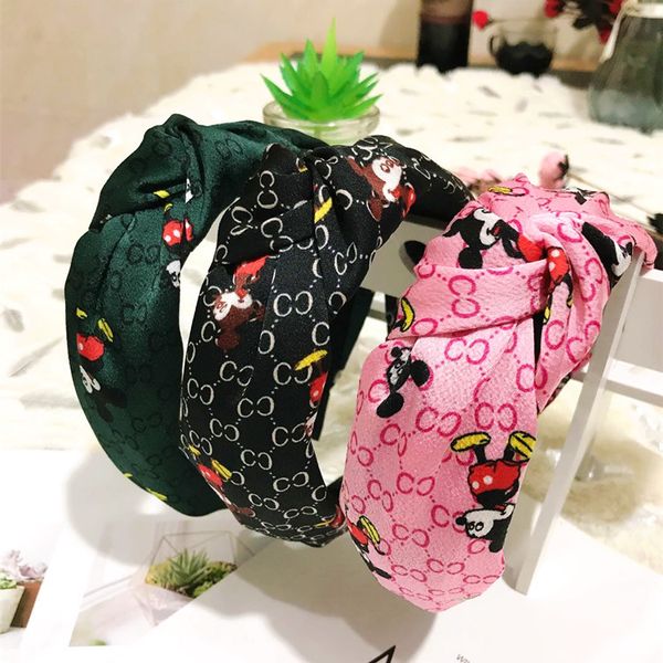 

женщины узел hairband полосатый диапазона волос печати модельер brand new winter оголовье письмо цветок группа шаблон аксессуары для волос, Silver