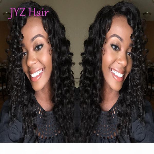 

130% density lace front human hair wigs deep wave brazilian indian malaysian peruvian remy hair 8-24inch natural black color full lace wigs, Black;brown