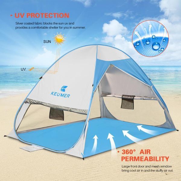 

tents and shelters outdoor beach tent ultralight anti uv folding up automatic open family tourist fish camping sun shade jg31