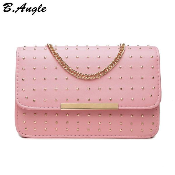 

высокое качество заклепок цепи мешок женщина мешок конфеты цвет мессенджер лоскут