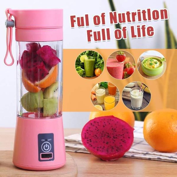 

380ml 4/6 blades portable electric fruit juicer usb rechargeable mini juicer multi-function fruit and vegetable machine juicing1