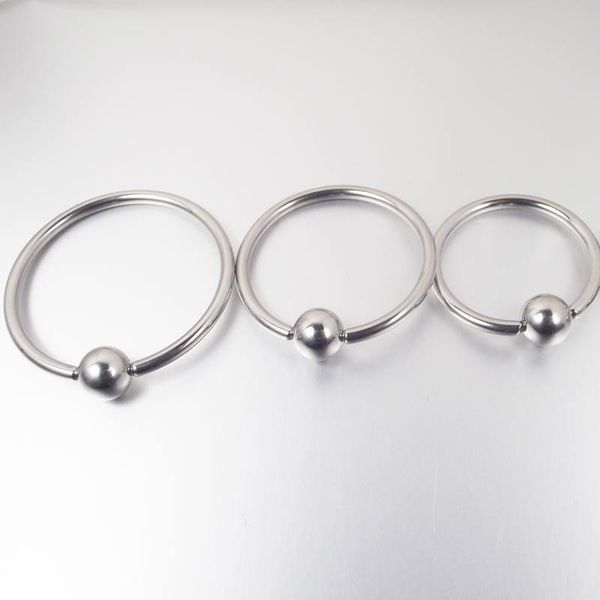 

10pcs/lot surgical steel large size captive bead lip rings bcr nipple eyebrow tragus ear hoop earrings piercing body jewelry q sqchnv, Silver