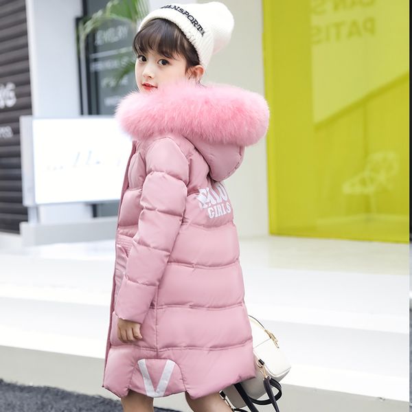 

teens girls padded fur jacket winter coat children kids outerwear teenager warm parkas parks for girls 4 5 6 8 9 10 12 years lj201128, Blue;gray