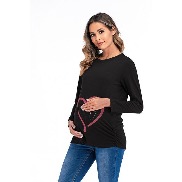 

love printed long sleeve t-shirt, Black;white