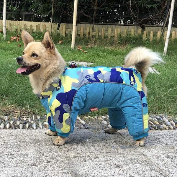 

dog apparel pet clothes winter warm padded thicker reflective cotton coat waterproof for small medium dogs four feet clothing pa