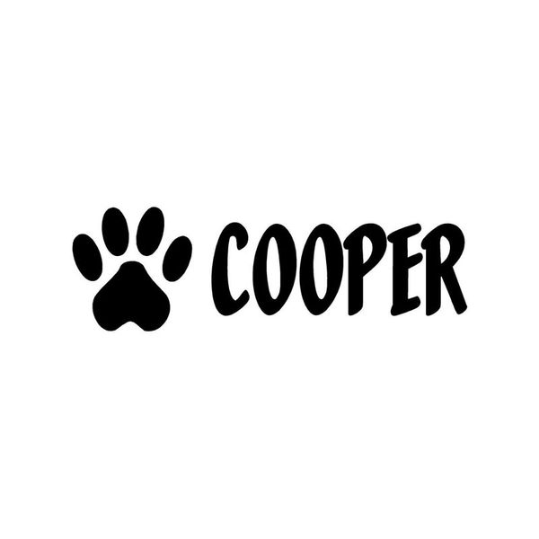 

12cm*4cm pet paw print with name personalized vinyl decal car sticker black/sliver c8-0049