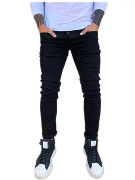 

trousers slim black mens designer jeans spring fashion solid color slim fit pencil pants casual mens long, Blue