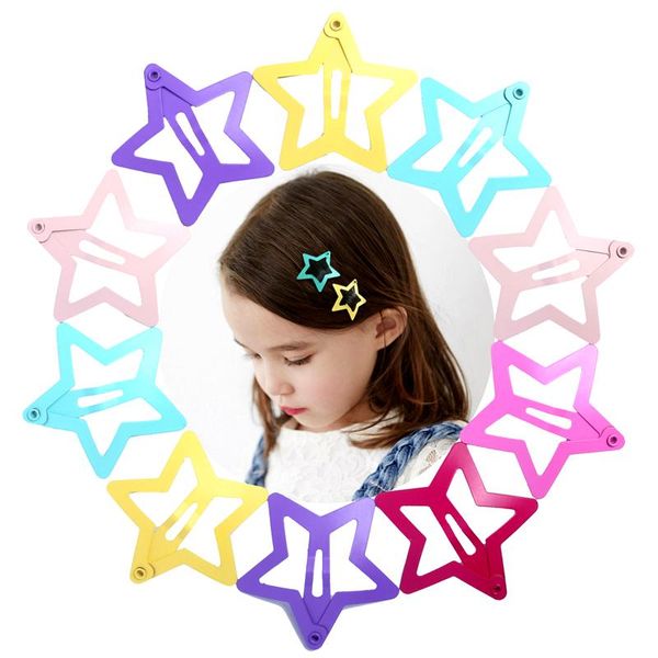 

зажимы аксессуары 12шт девушки волосы для младенцев привязать шпильки barrettes дети ассорти цветов cute metal star barrettes 3.5cm sqcisa, Slivery;white