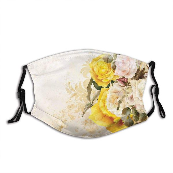 

flower bouquet flourishing rose petals botany shabby chic design dust washable reusable filter and reusable mouth warm windproof cotton face