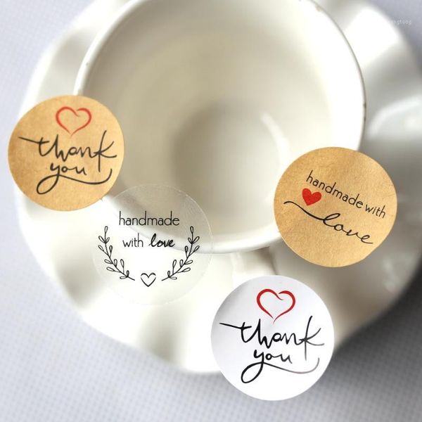 

thank you & handmade self adhesive sealing stickers kraft label sticker diy hand made gift cake candy paper tags 160pcs/lot1